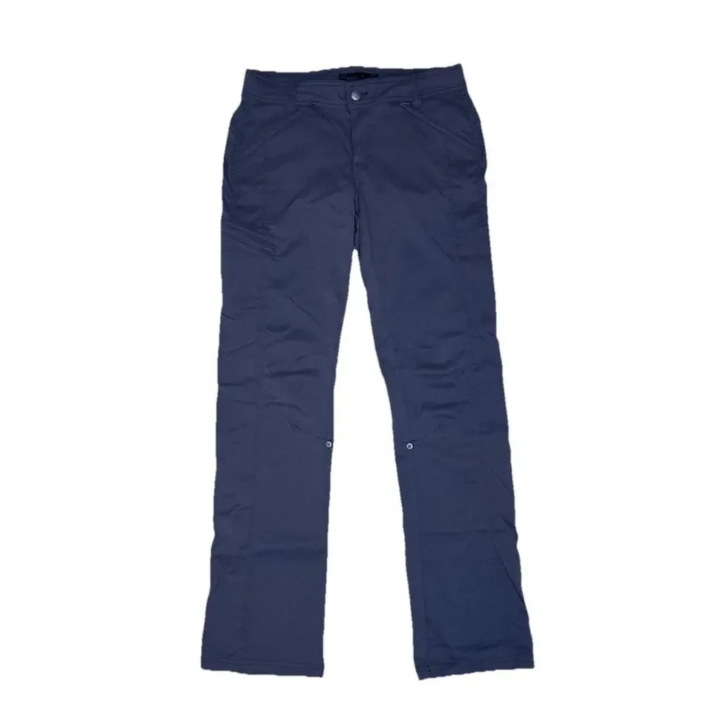 Prana Womens 4 Hallena Cargo Pants Storymy Night Roll Up Hiking Camping Nylon - Picture 1 of 8